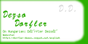 dezso dorfler business card